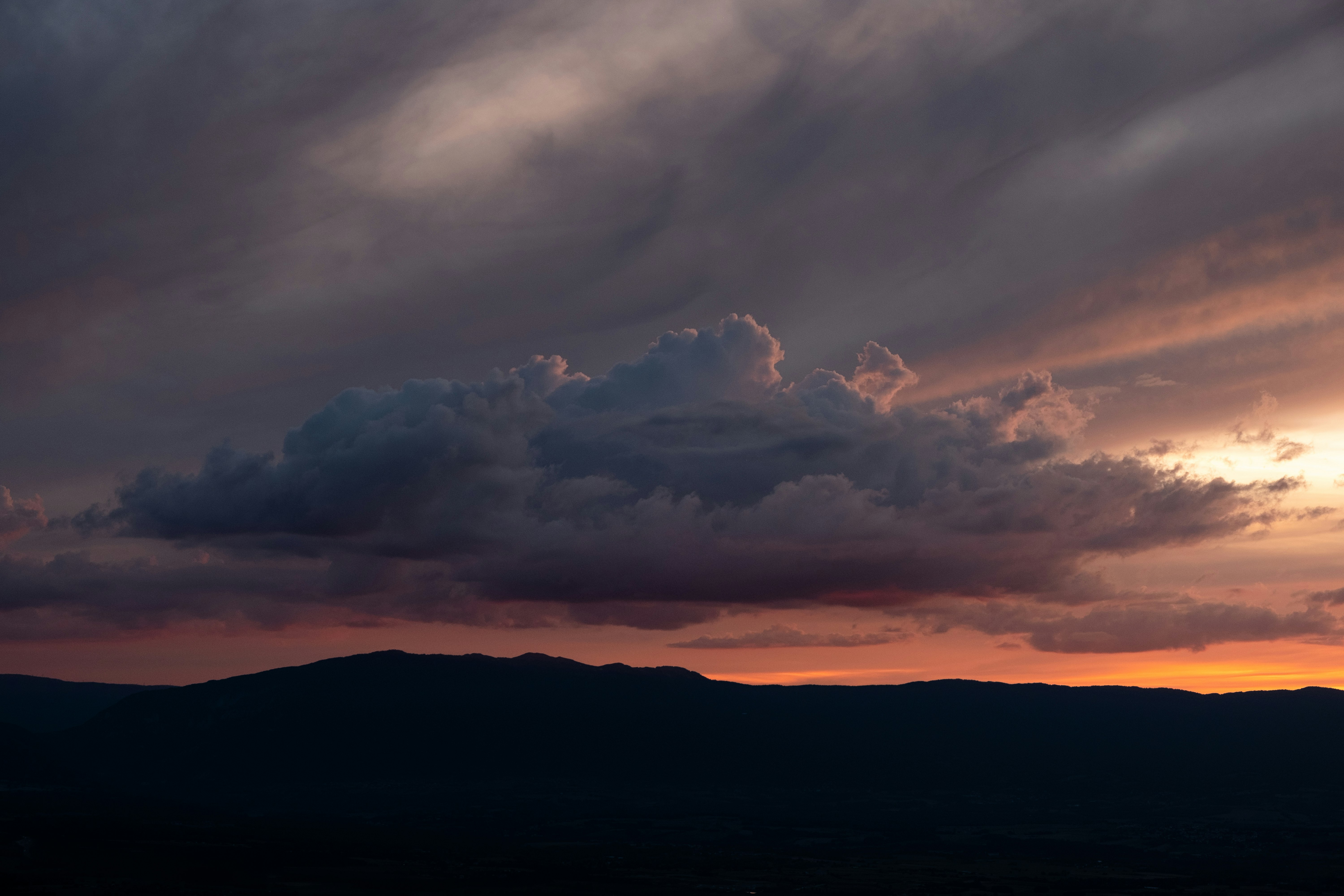 silhouette photo of mountain